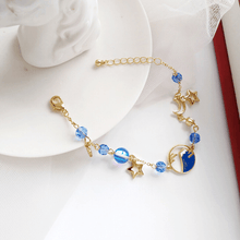 Load image into Gallery viewer, 925 Sterling Silver Shinning Bracelet Blue Tiny Waves Icon